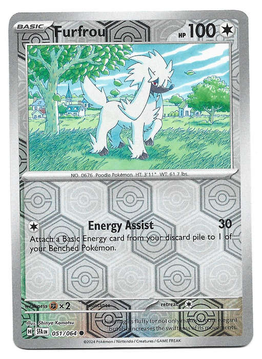 FURFROU - REVERSE HOLO  POKEMON SHROUDED FABLE  51/64 TRADING CARD