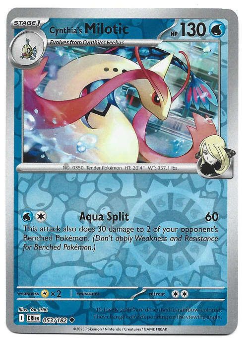 CYNTHIA's MILOTIC - REVERSE HOLO  53/182  POKEMON TCG DESTINED RIVALS TRADING CARD