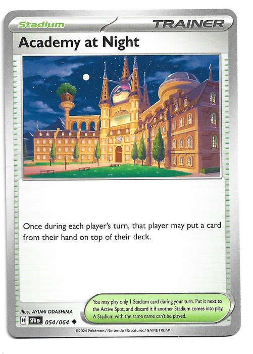 POKEMON CARD - ACADEMY AT NIGHT  54/64 TRAINER Shrouded Fable Trading Card - Mint