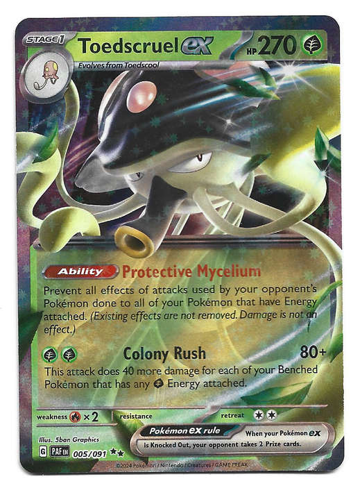 TOEDSCRUEL EX  -  HOLO D/RARE  5/91 POKEMON TCG PALDEAN FATES  TRADING CARD