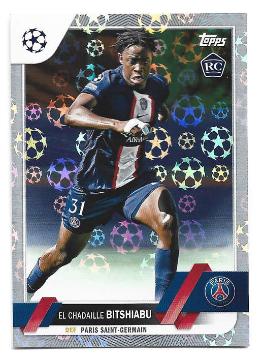 EL CHADAILLE BITSIABU - TOPPS UEFA Champ League 2023 - SILVER FOIL ROOKIE TRADING CARD  61