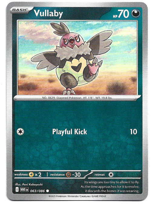 VULLABY - COMMON  63/86 POKEMON TCG WHITE FLARE TRADING CARD