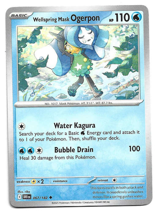 WELLSPRING MASK OGERPON - UNCOMMON  67/182  POKEMON TCG DESTINED RIVALS TRADING CARD