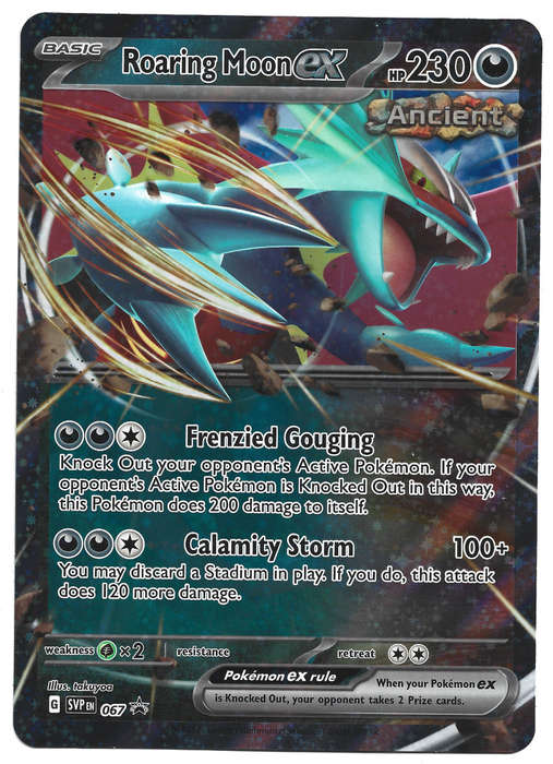 ROARING MOON EX - POKEMON SCARLET & VIOLET PROMO HOLO JUMBO SVP 067 TRADING CARD