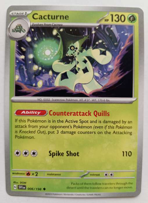 CACTURNE - COMMON  6/198  POKEMON TCG SCARLET & VIOLET TRADING CARD