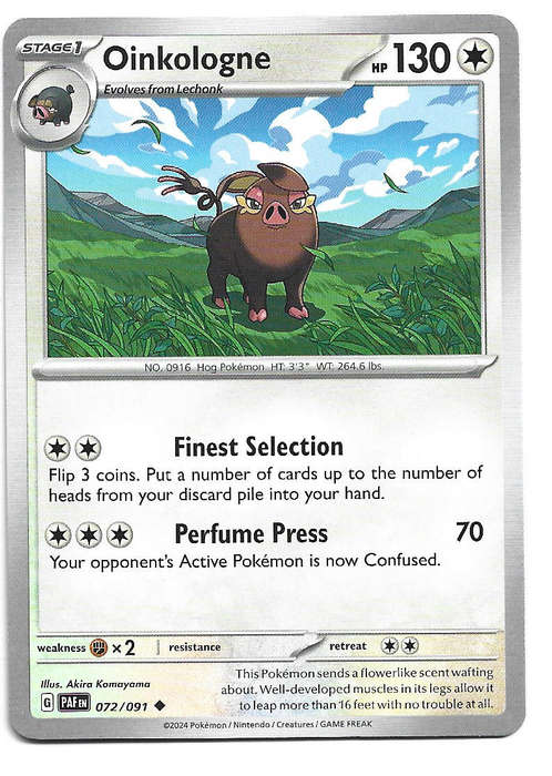 OINKOLOGNE -  COMMON  72/91 POKEMON TCG PALDEAN FATES  TRADING CARD