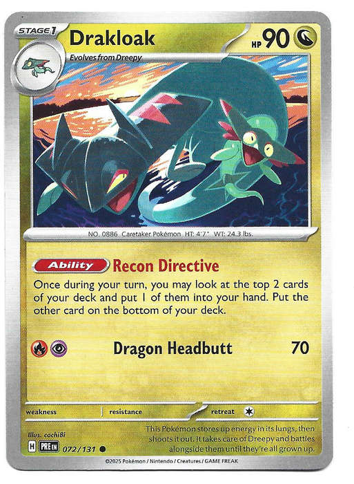 DRAKLOAK - COMMON 72/131 POKEMON TCG PRISMATIC EVOLUTIONS  TRADING CARD