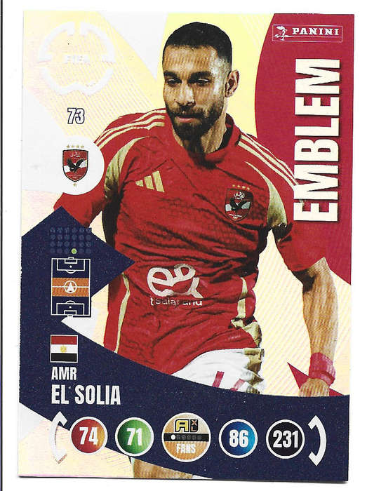 AMR EL SOLIA - PANINI CLUB WORLD CUP 2025 - FOIL EMBLEM TRADING CARD 73