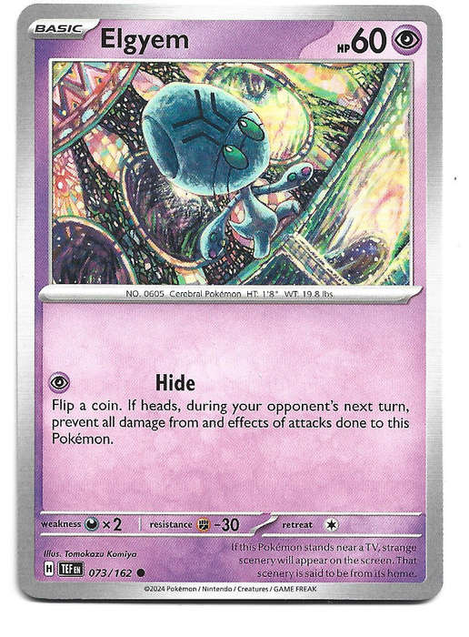 ELGYEM - COMMON 73/162 POKEMON TCG TEMPORAL FORCES TRADING CARD
