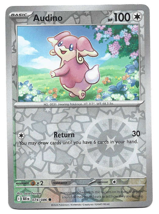 AUDINO - REVERSE HOLO  74/86 POKEMON TCG BLACK BOLT TRADING CARD