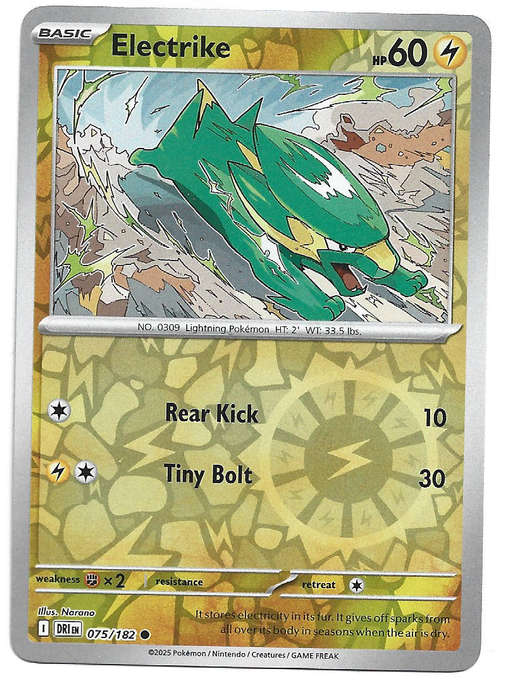 ELECTRIKE - REVERSE HOLO  75/182  POKEMON TCG DESTINED RIVALS TRADING CARD