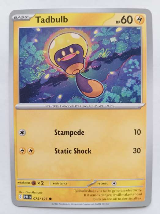 POKEMON CARD - TADBULB  78/193 COMMON PALDEA EVOLVED 2023 - MINT