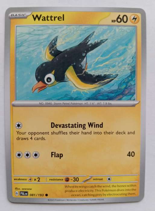POKEMON CARD - WATTREL  81/193 COMMON PALDEA EVOLVED 2023 - MINT