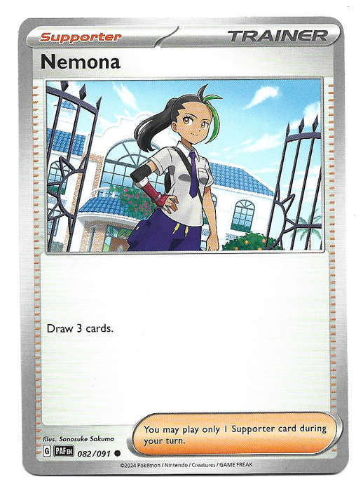 NEMONA -  COMMON   82/91 POKEMON TCG PALDEAN FATES  TRADING CARD