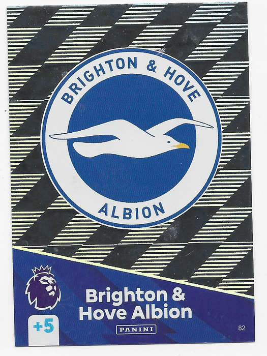 BRIGHTON & HOVE -  PANINI English Premier League 2024/25 - FOIL "CLUB LOGO" TRADING CARD 82