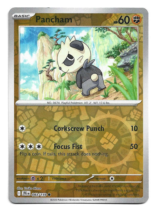 PANCHAM - REVERSE HOLO  83/159 POKEMON TCG JOURNEY TOGETHER TRADING CARD