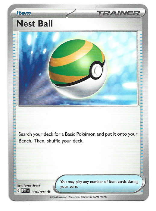 NEST BALL -  UNCOMMON   84/91 POKEMON TCG PALDEAN FATES  TRADING CARD