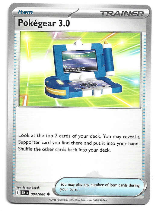 POKEGEAR 3.0 - UNCOMMON  84/86 POKEMON TCG BLACK BOLT TRADING CARD