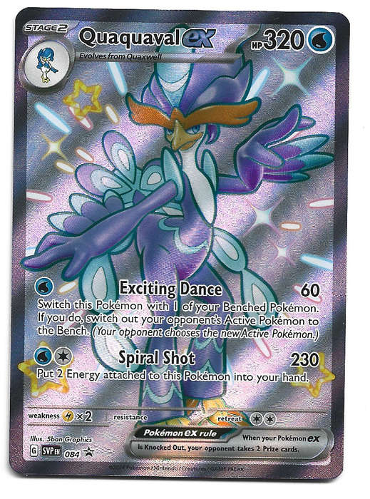 QUAQUAVAL EX - HOLO RARE SVP084 POKEMON TCG SCARLET & VIOLET PROMO TRADING CARD