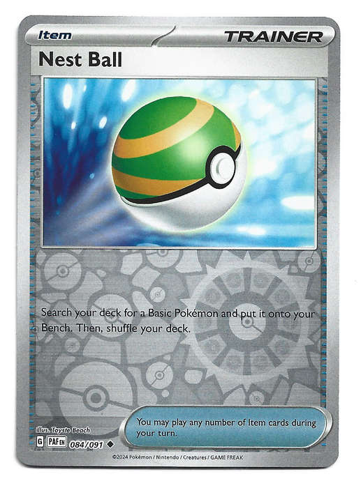 NEST BALL -  REVERSE HOLO  84/91 POKEMON TCG PALDEAN FATES  TRADING CARD