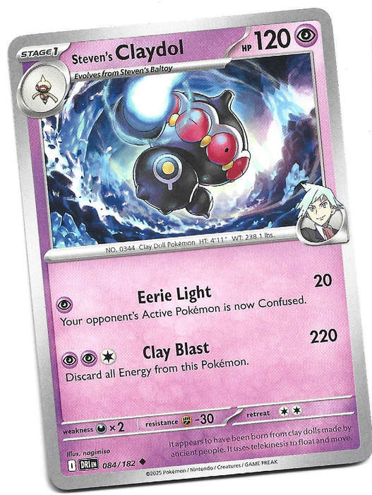 STEVEN's CLAYDOL - UNCOMMON  84/182  POKEMON TCG DESTINED RIVALS TRADING CARD