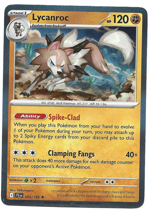 LYCANROC - HOLO RARE  85/159 POKEMON TCG JOURNEY TOGETHER TRADING CARD