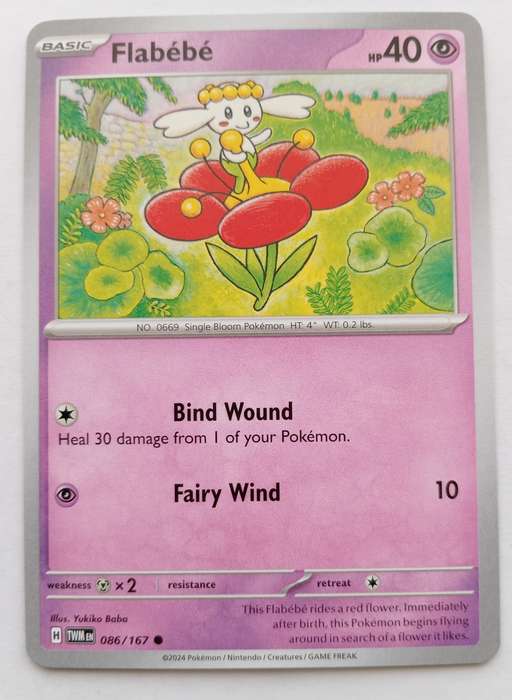 FLABEBE - POKEMON NINTENDO TWILIGHT MASQUERADE 2024 - COMMON TRADING CARD 86/167