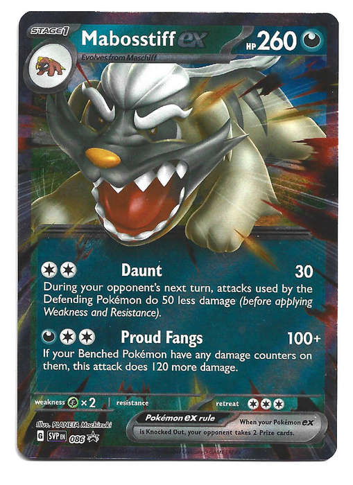 MABOSSTIFF EX - POKEMON SCARLET & VIOLET PROMO HOLO SVP 86 TRADING CARD