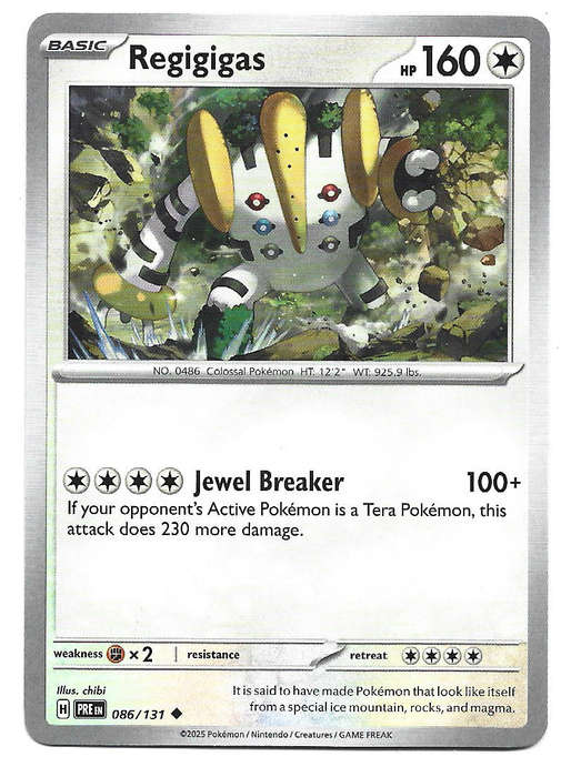 REGIGIGAS - COMMON  86/131 POKEMON TCG PRISMATIC EVOLUTIONS  TRADING CARD