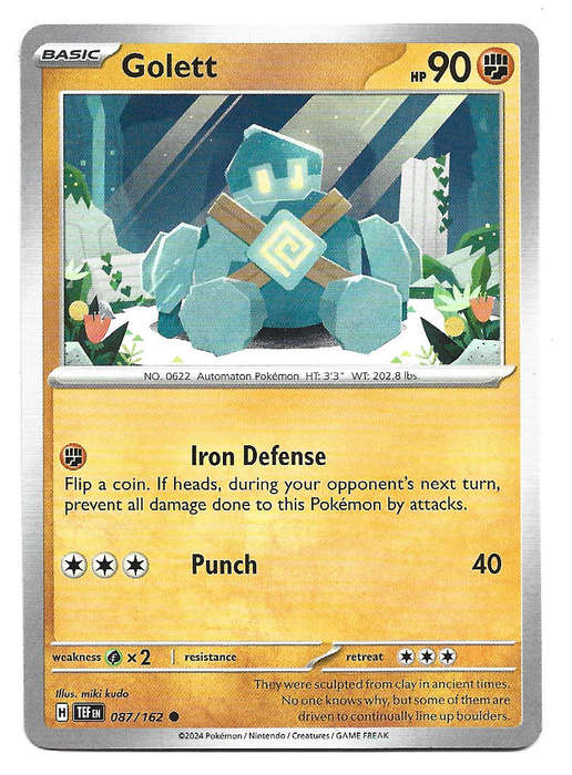 GOLETT - COMMON  87/162 POKEMON TCG TEMPORAL FORCES TRADING CARD