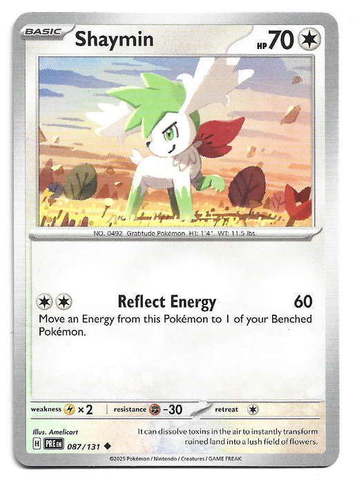 SHAYMIN - COMMON  87/131 POKEMON TCG PRISMATIC EVOLUTIONS  TRADING CARD