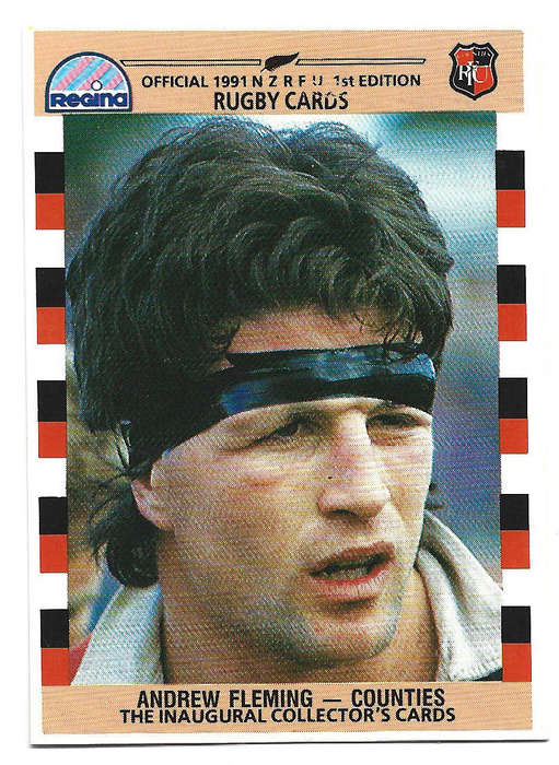 ANDREW FLEMING (Counties) - 1991 NEW ZEALAND RUGBY (REGINA) - `TRADING CARD 89