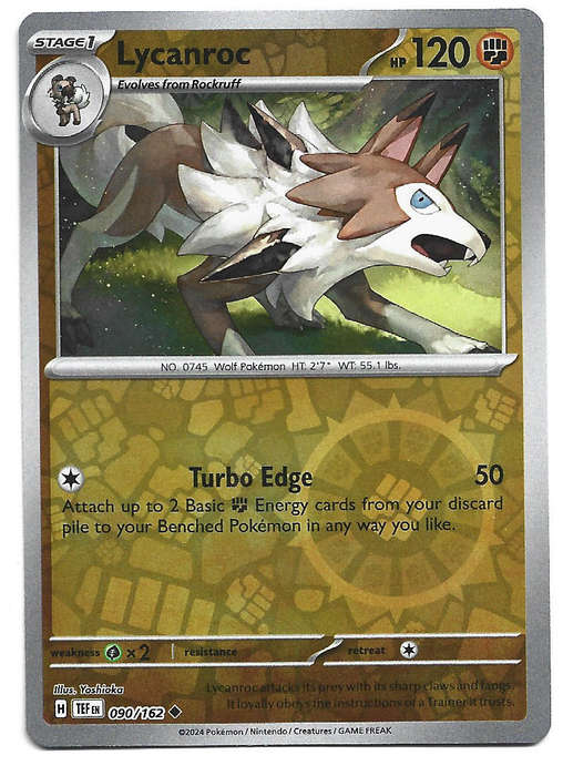 LYNCAROC - REVERSE HOLO  90/162 POKEMON TCG TEMPORAL FORCES TRADING CARD