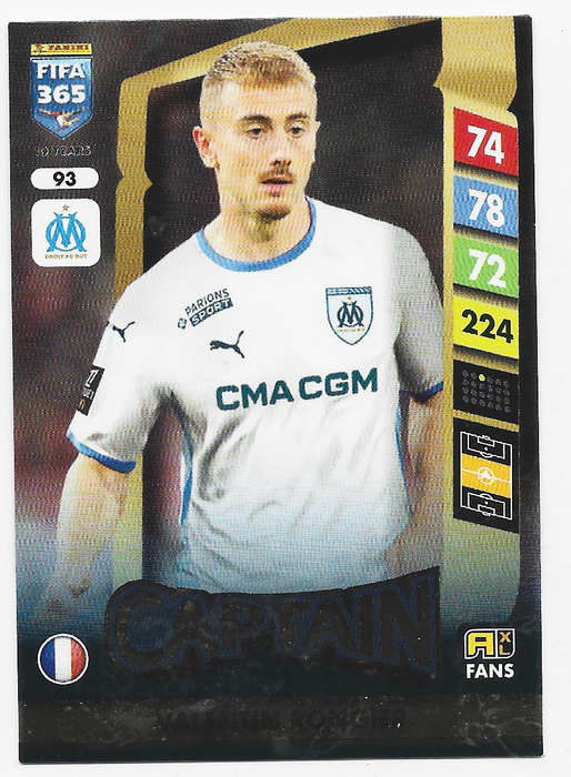 VALENTIN RONGIER - PANINI FIFA 365 COLLECTION 2025 - FOIL "CAPTAIN" TRADING CARD 93