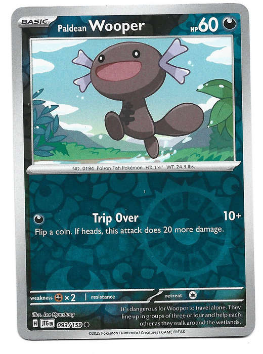 PALDEAN WOOPER - REVERSE HOLO  93/159 POKEMON TCG JOURNEY TOGETHER TRADING CARD