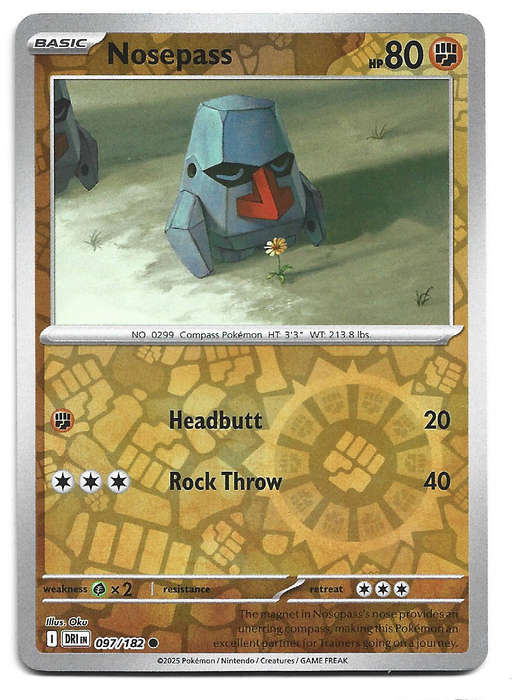 NOSEPASS - REVERSE HOLO  97/182  POKEMON TCG DESTINED RIVALS TRADING CARD