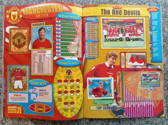 MERLIN Premier League sticker collection 1998 - COMPLETE 504 STICKER COLLECTION in OFFICAL BOOK