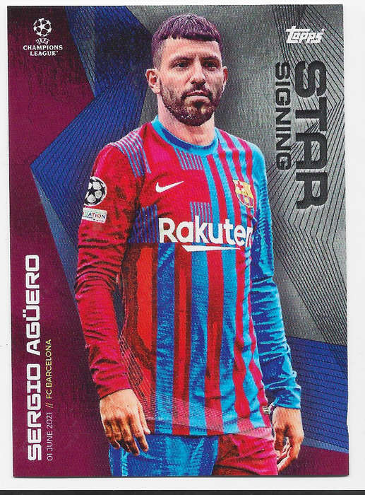 SERGIO AGUERO (Barcelona) - TOPPS NOW "CHAMPIONS LEAGUE 2021 - "STAR SIGNING" TRADING CARD