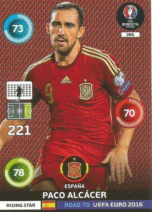 PACO ALCOCER - PANINI Road to Euro 2016 Collection - FOIL "Rising Star" CARD 266