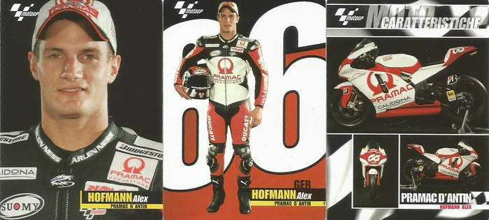 ALEX HOFMANN - MOTO GP 07 `PREZIOSI COLLECTION`  - RARE LOT of 4 FOIL TRADING CARDS
