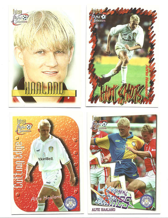 ALFIE HAALAND (LEEDS UNITED FC)  - FUTERA FANS SELECTION SET 1999 - LOT of 4 TRADING CARDS