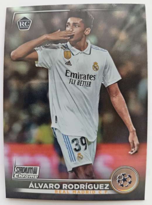 ALVARO RODRIGUEZ (Real Madrid) - TOPPS STADIUM CHROME 2023 - CHROME ROOKIE TRADING CARD 90