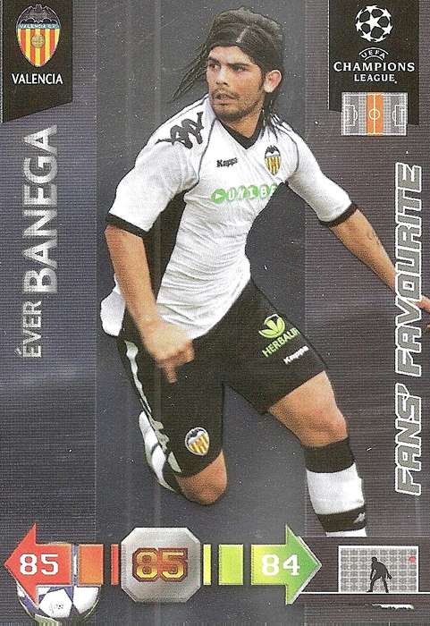 EVER BANEGA - PANINI `CHAMPIONS LEAGUE` 2010/2011 - FOIL `FANS FAVOURITE` TRADING CARD