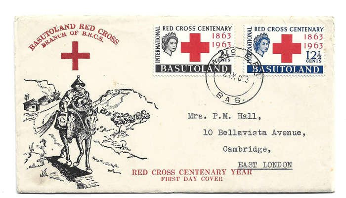 BASUTOLAND 1963 - RED CROSS CENTENARY 1st Day Cover - in good condition