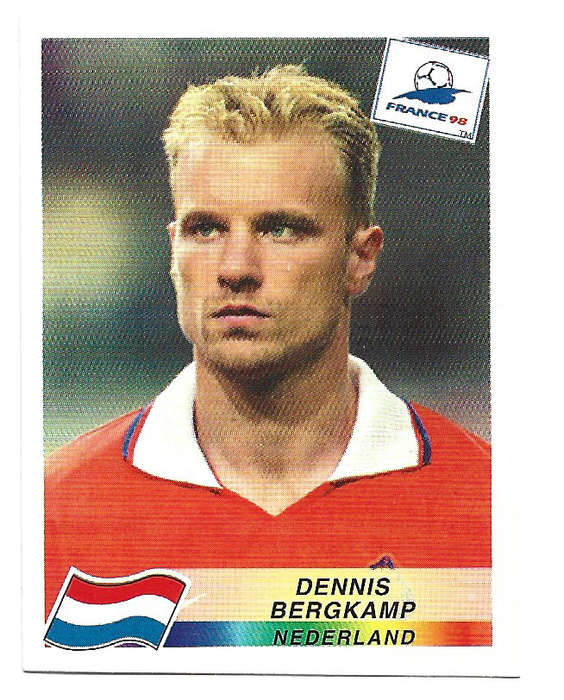 DENNIS BERGKAMP (Nederland) - PANINI FIFA WORLD CUP 1998 FRANCE - ULTRA RARE STICKER 314