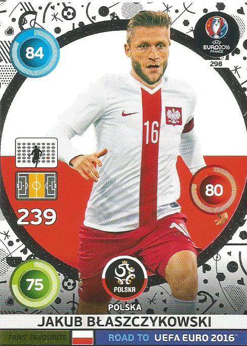 J. BLASZCZYKOWSKI - PANINI  ROAD to EURO 2016 COLLECTION - FOIL "FANS FAVOURITE" CARD 298
