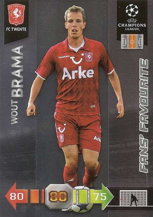 WOUT BRAMA - PANINI `CHAMPIONS LEAGUE` 2010/2011 - FOIL `FANS FAVOURITE` TRADING CARD