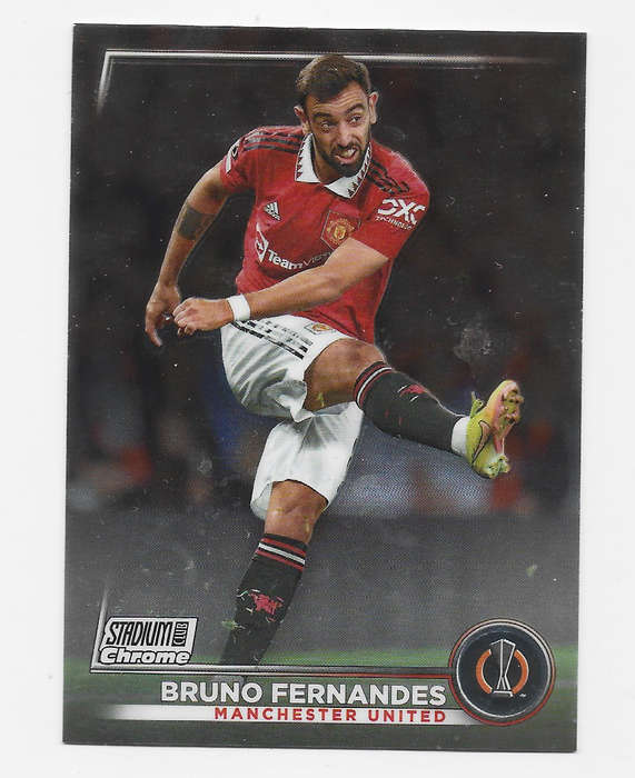 BRUNO FERNANDES - TOPPS STADIUM CHROME 2023/24 COLLECTION -  CHROME TRADING CARD 81