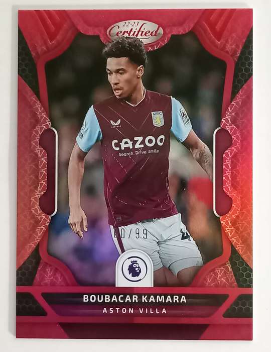 BOUBACAR KAMARA (A. Villa) - PANINI CHRONICLES PREMIER LEAGUE 2023 - RED CHROME CARD 80 of 99