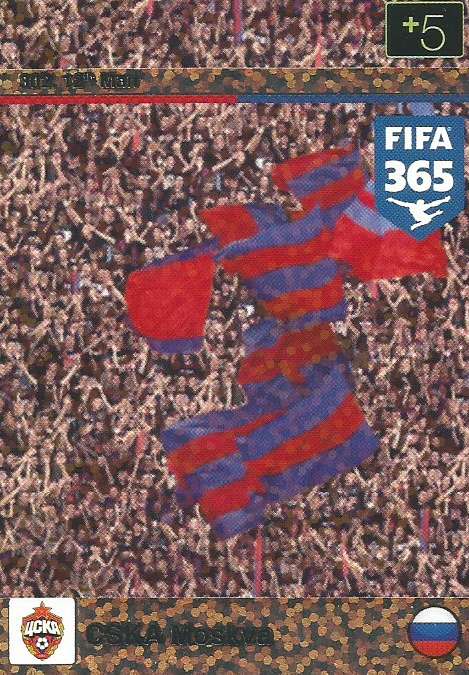 CSKA MOSKVA - PANINI "FIFA 365" 2016 COLLECTION - FOIL "12th MAN" TRADING CARD 302
